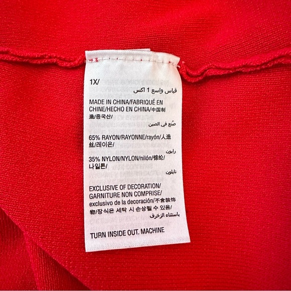 INC Femme Embroidered Flowers Rayon Blend Bell-Sleeve Top Sweater Plus Size 1X - Picture 10 of 11